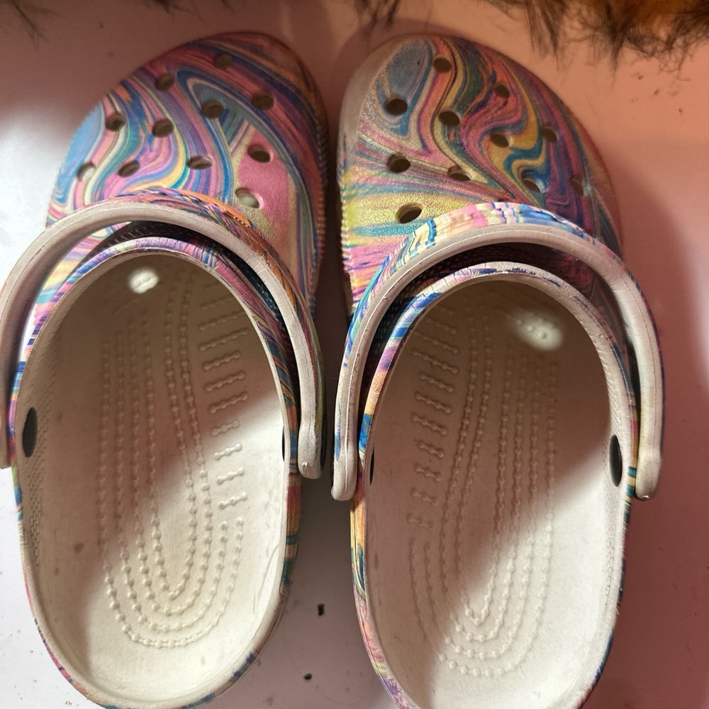 Rainbow Marble Crocs